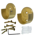 satin brass round closet rod end brackets
