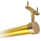 32mm diameter satin brass closet rod top mount bracket in use