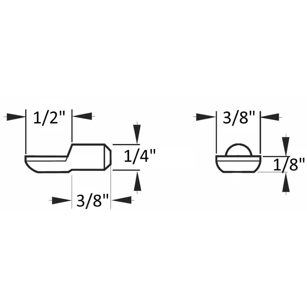 Bronze 1/4" Spoon Shelf Support Pegs (25 Pack) - specifications