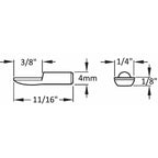 Polished Nickel 4mm Spoon Shelf Support Pegs (25 Pack) - specifications