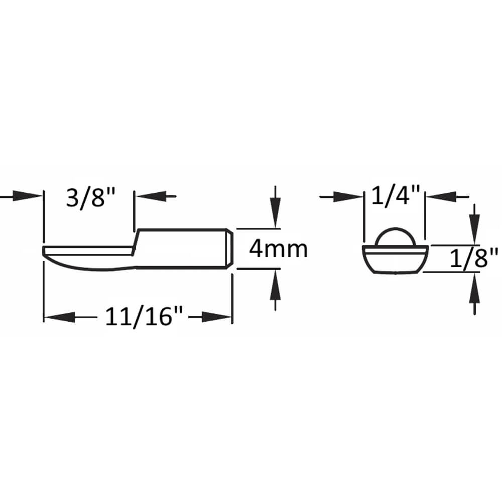 Polished Nickel 4mm Spoon Shelf Support Pegs (25 Pack) - specifications