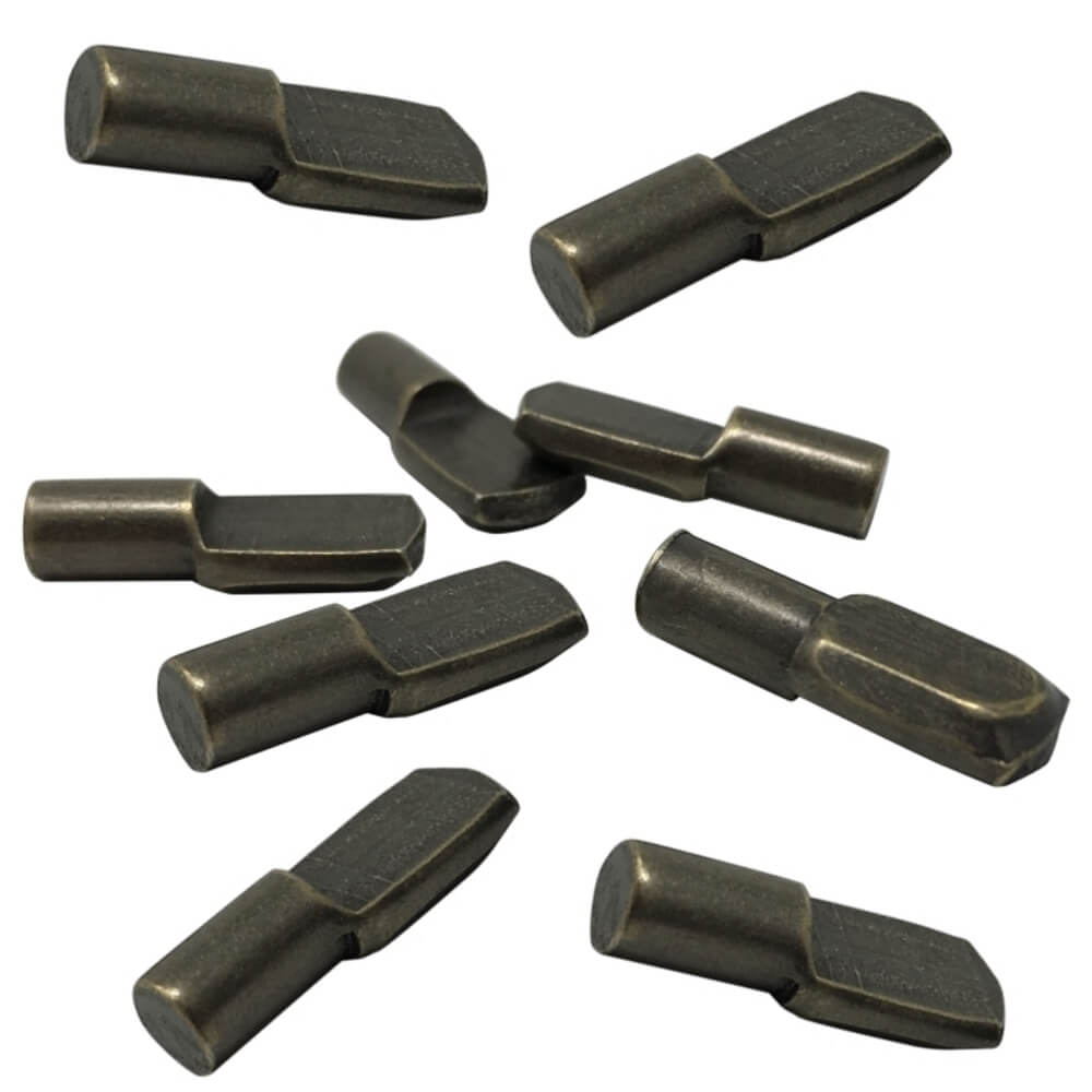 Antique Brass 5mm Spoon Shelf Support Pegs (25 Pack) - view 2