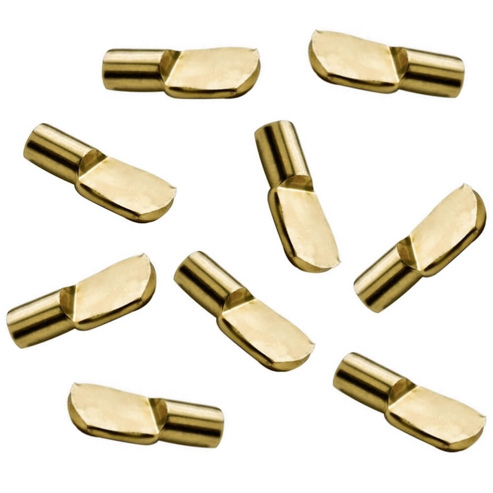 Polished Brass 5mm Spoon Shelf Support Pegs (25 Pack) - view 2