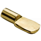 Polished Brass 5mm Spoon Shelf Support Pegs (25 Pack)