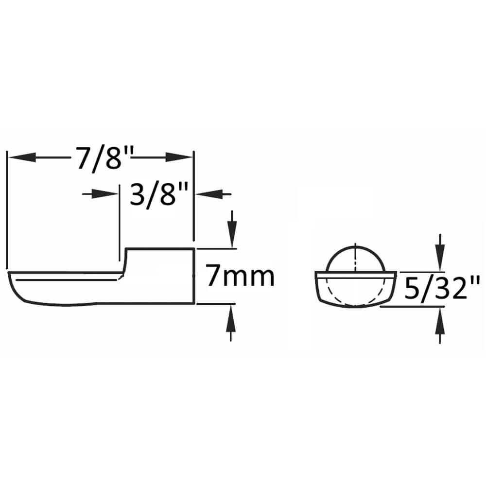 Polished Brass 7mm Spoon Shelf Support Pegs (25 Pack) - specifications