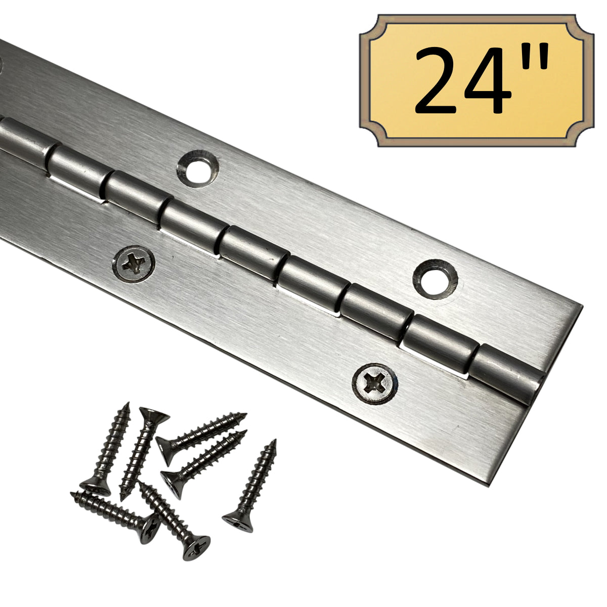 1-1/2 inch stainless piano hinge, 24 inch