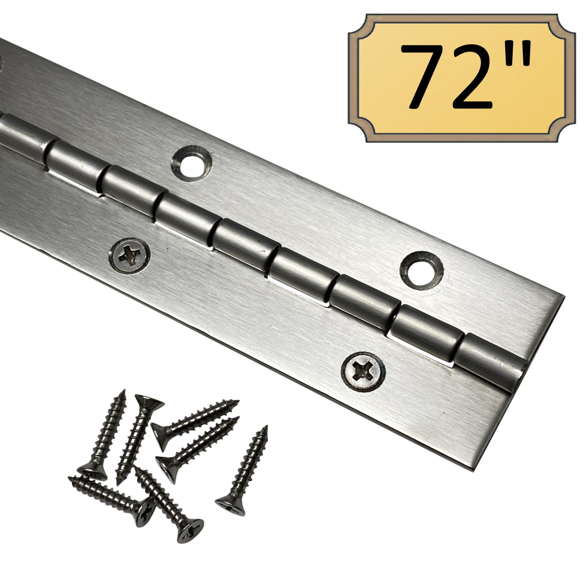 1-1/2 inch stainless piano hinge, 72 inch