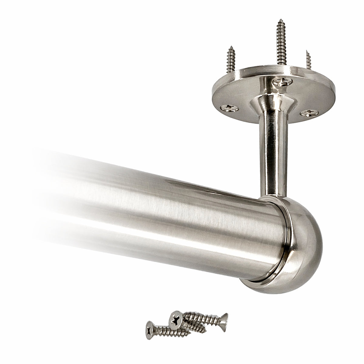 32mm diameter satin nickel closet rod top mount bracket in use