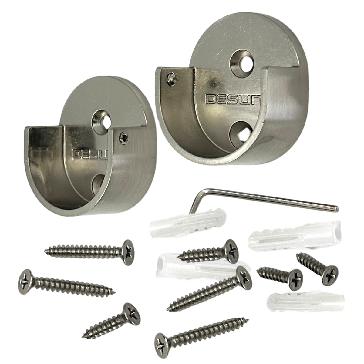 Satin nickel screw-on end bracket