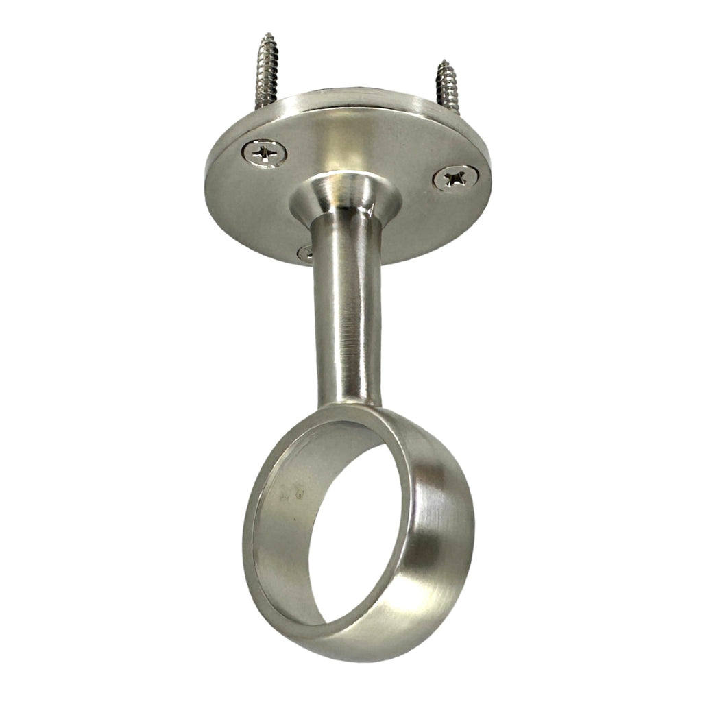 satin nickel round closet rod mid support hanger