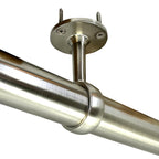 satin nickel round closet rod mid support hanger in use
