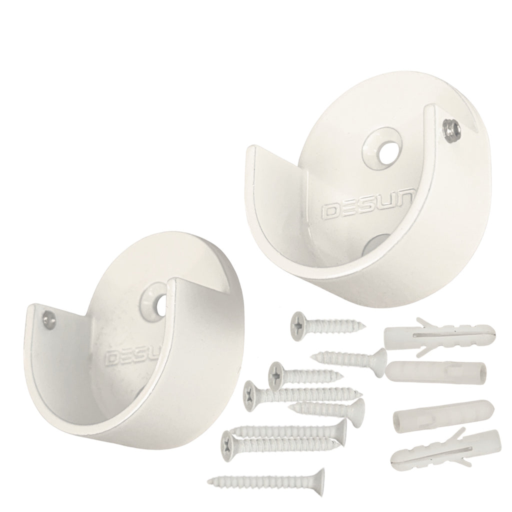 Gloss white screw-on end bracket
