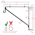 Dimensions of the fixed closet shelf and rod bracket