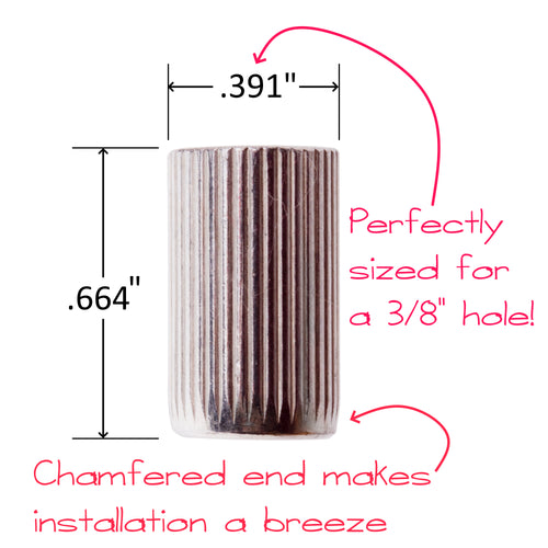 Drill bushing dimensions (same size for 5mm, 1/4" and 7/64" bushings)