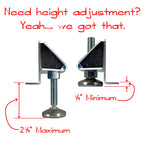 Super duty leveler height adjustment