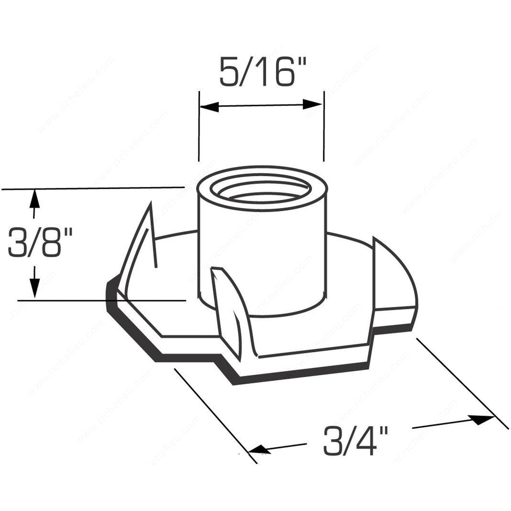 1/4-20 T-nut dimensions