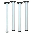 White 2-3/8 inch adjustable table legs, set of 4