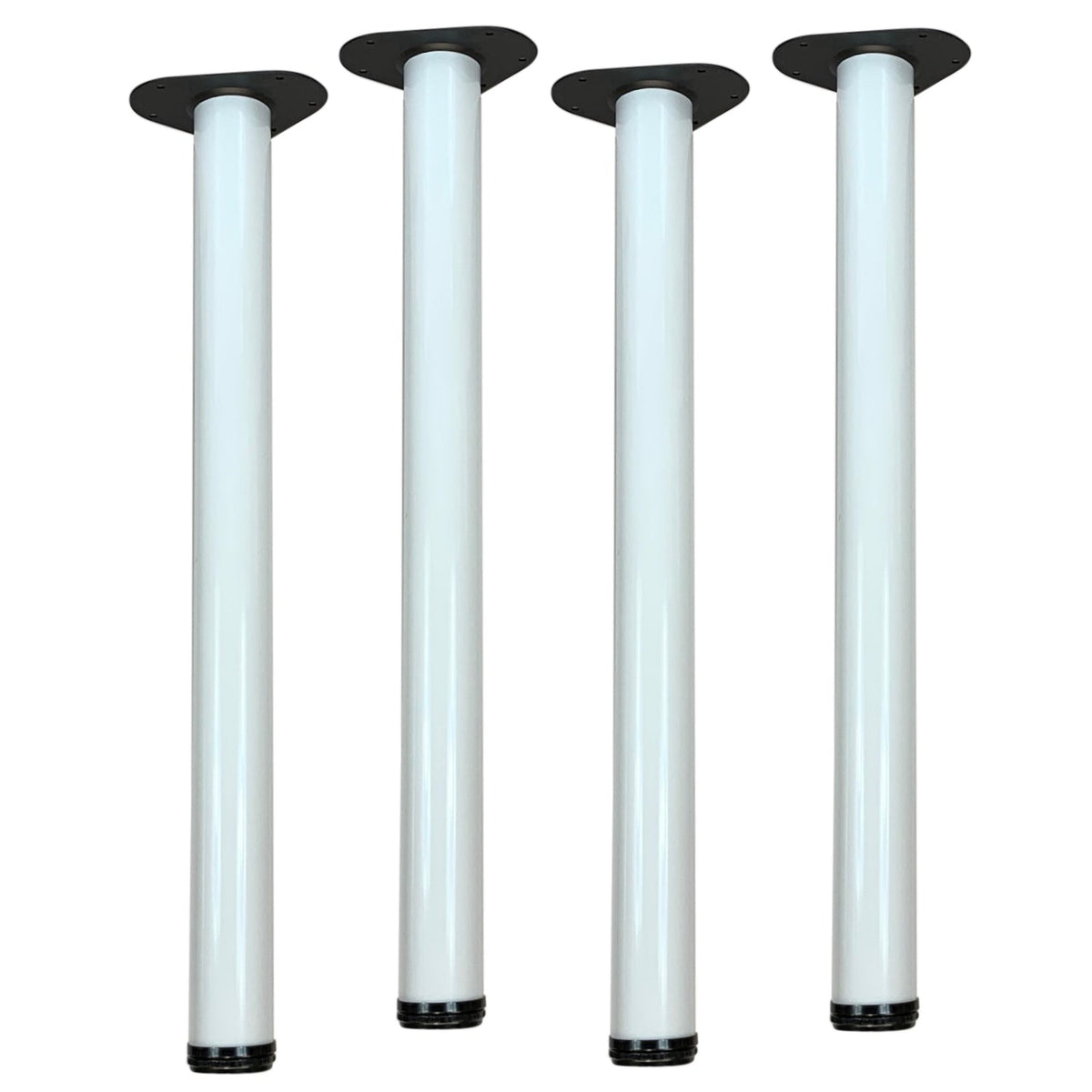 White 2-3/8 inch adjustable table legs, set of 4
