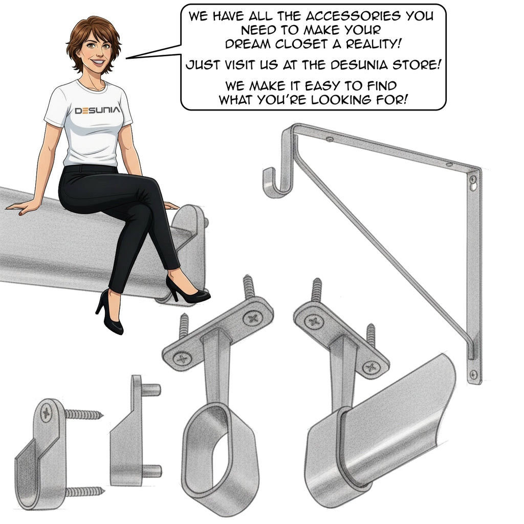 Closet rod bracket compatibility with different mounting styles illustration