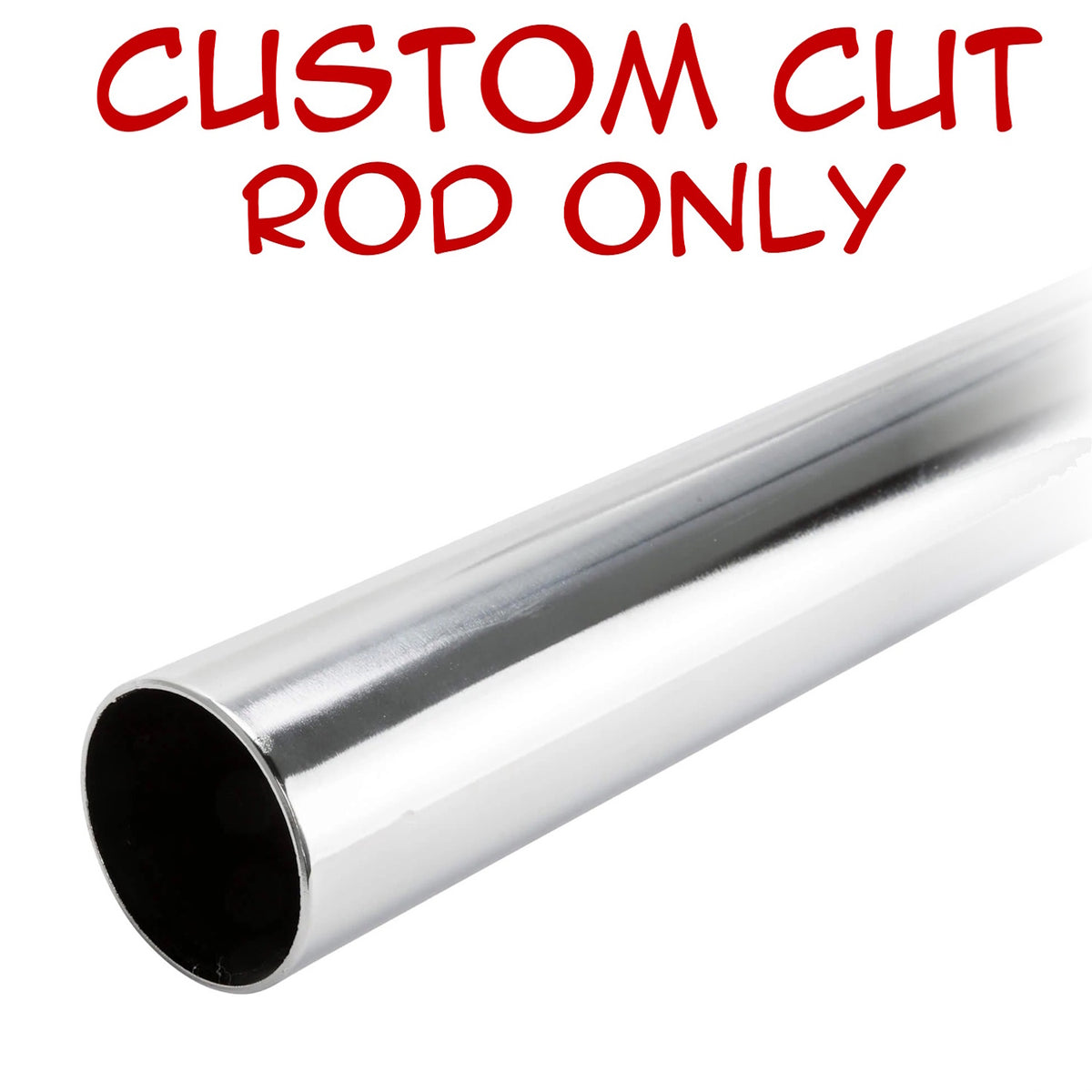 Custom cut chrome round closet rod only