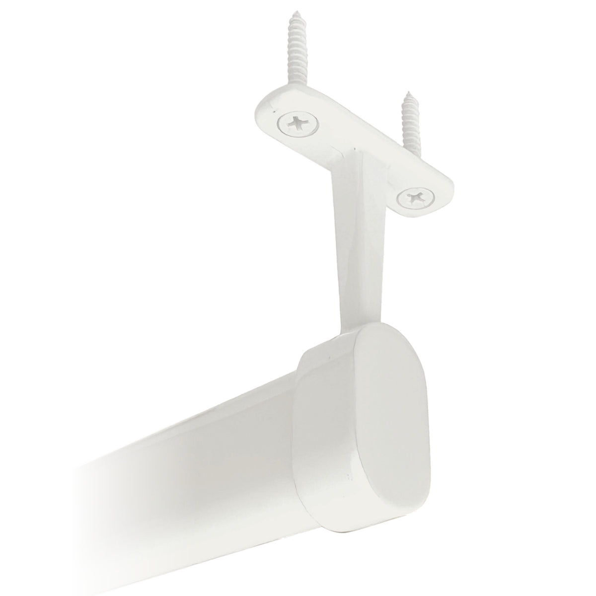 Gloss white oval closet rod Top Mount Bracket with rod