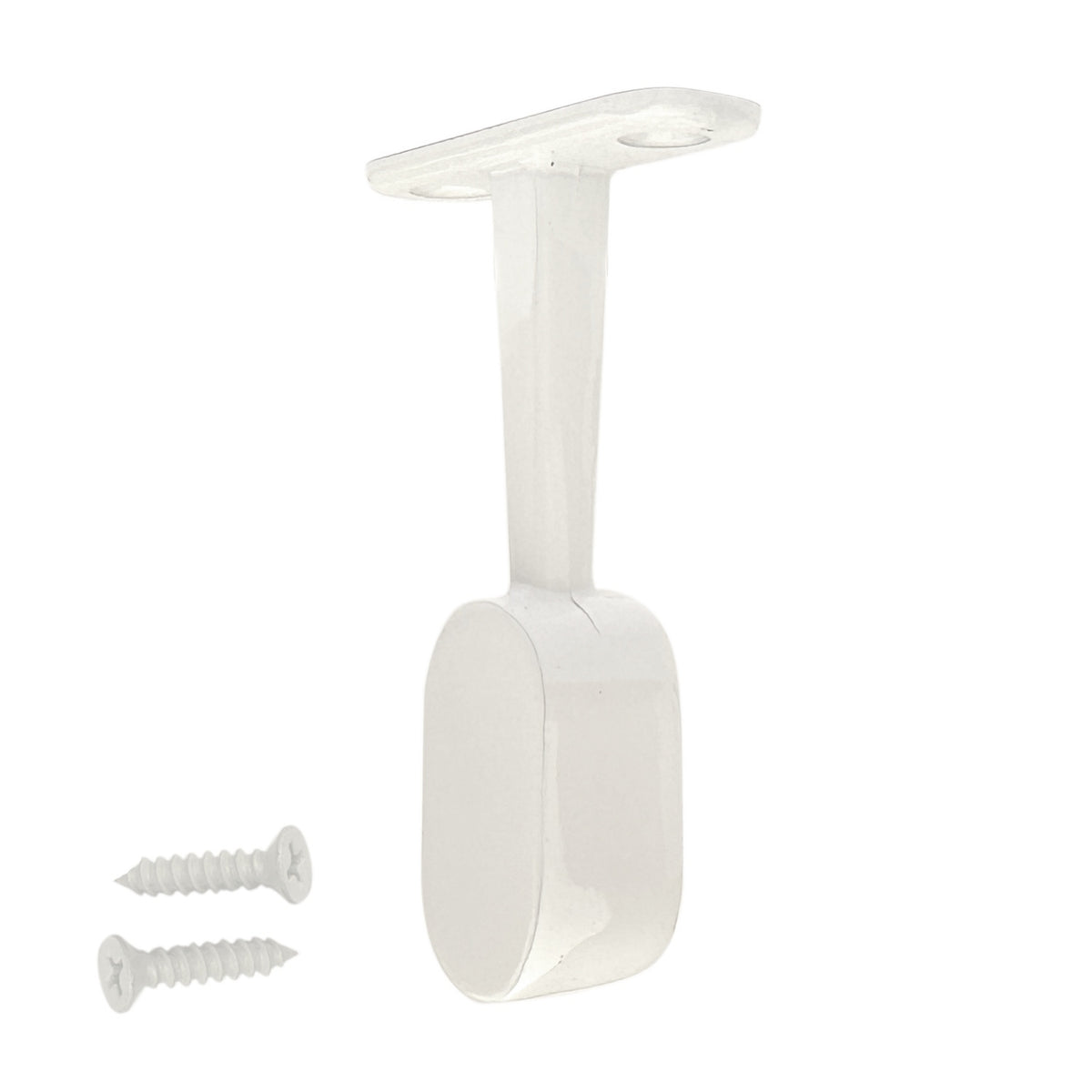 Gloss white oval closet rod Top Mount Bracket