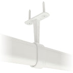 Gloss white oval closet rod mid hanger in use