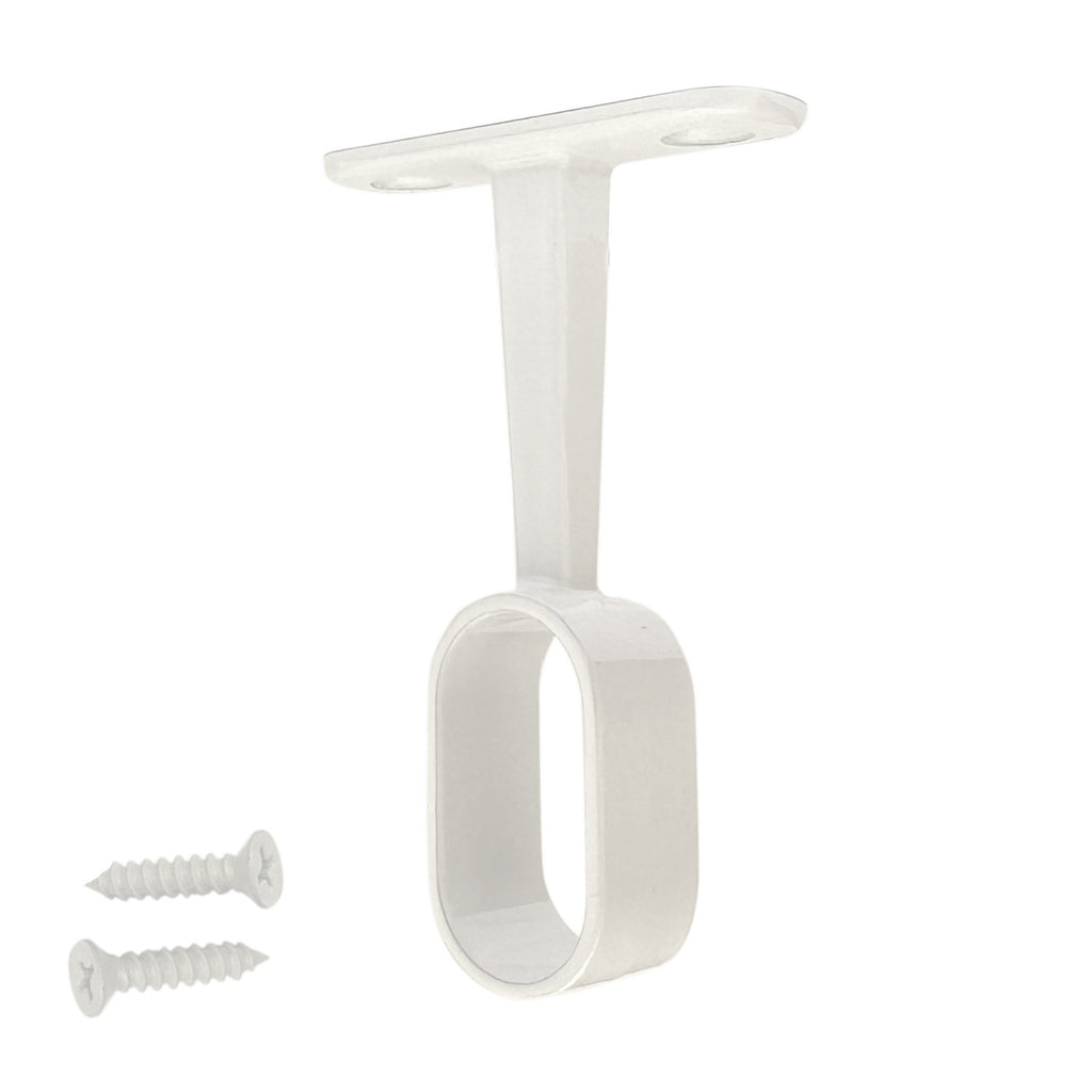 Gloss white oval closet rod mid hanger
