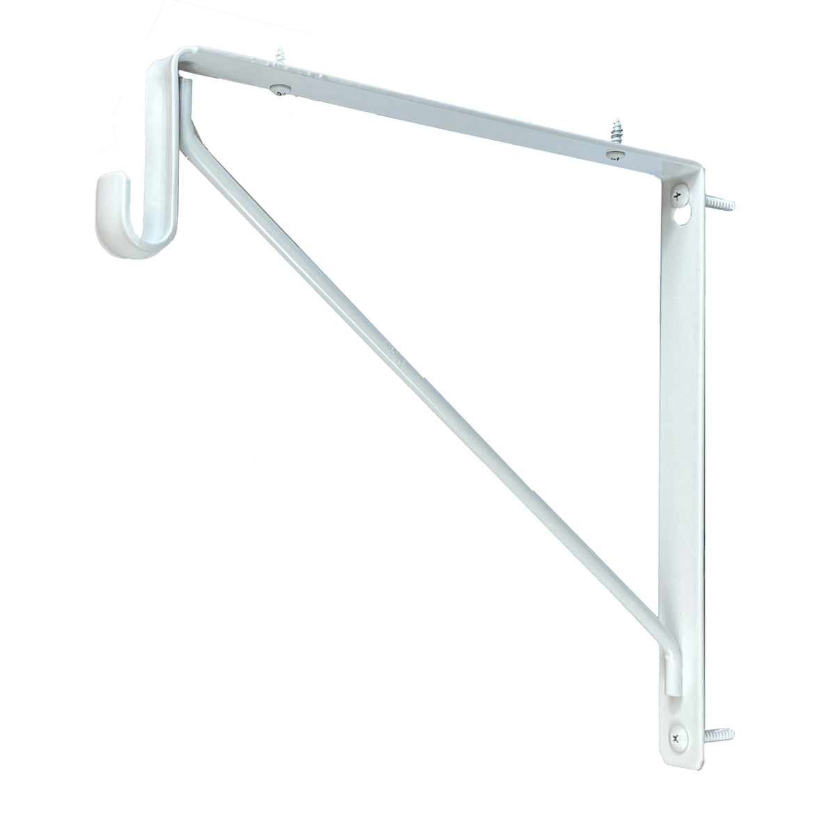 Gloss White Fixed Closet Shelf & Rod Bracket
