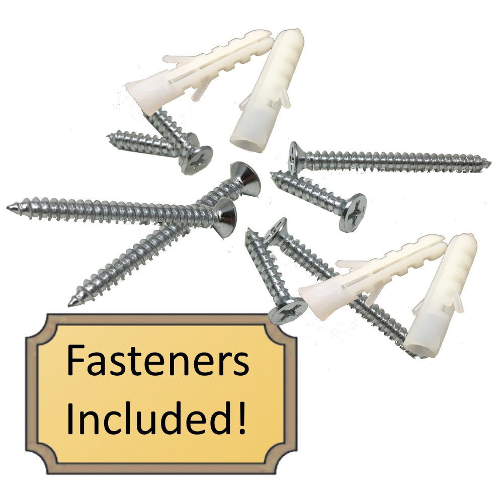 Included screws and wall anchors