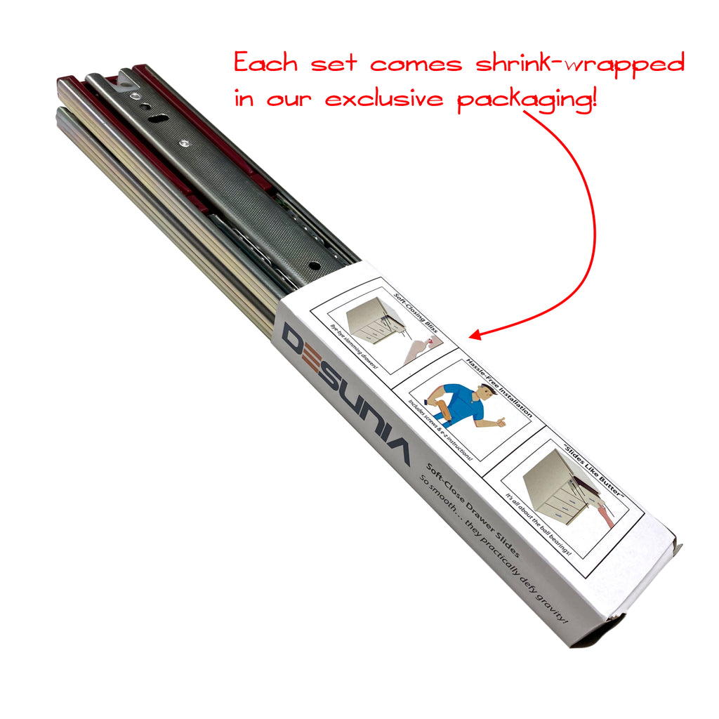 Soft-close drawer slides packaging